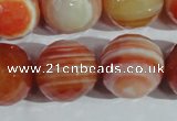 CAG1410 15.5 inches 20mm faceted round line agate gemstone beads