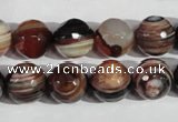 CAG1415 15.5 inches 12mm faceted round line agate gemstone beads