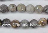 CAG1433 15.5 inches 10mm faceted round bamboo leaf agate beads