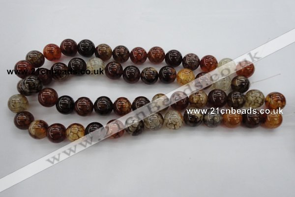 CAG1442 15.5 inches 14mm round dragon veins agate beads