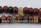 CAG1444 15.5 inches 8*12mm rondelle dragon veins agate beads