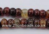 CAG1444 15.5 inches 8*12mm rondelle dragon veins agate beads