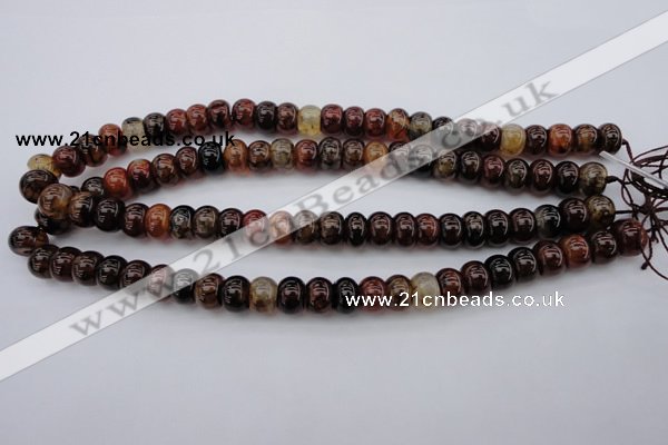 CAG1444 15.5 inches 8*12mm rondelle dragon veins agate beads