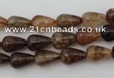 CAG1445 15.5 inches 8*12mm teardrop dragon veins agate beads