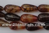 CAG1448 15.5 inches 10*20mm teardrop dragon veins agate beads