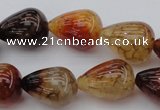 CAG1450 15.5 inches 15*20mm teardrop dragon veins agate beads