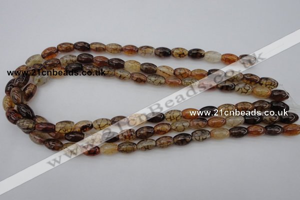 CAG1451 15.5 inches 8*12mm rice dragon veins agate beads