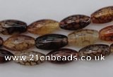 CAG1452 15.5 inches 6*16mm rice dragon veins agate beads