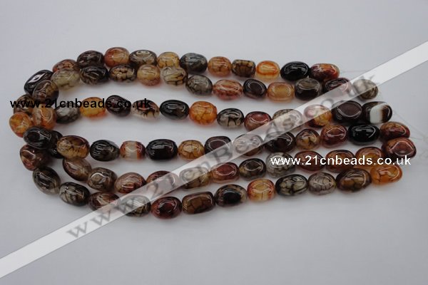 CAG1456 15.5 inches 10*15mm nuggets dragon veins agate beads