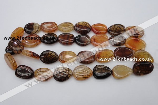 CAG1459 15.5 inches 18*25mm freeform dragon veins agate beads
