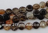 CAG1460 15.5 inches 8mm flat round dragon veins agate beads