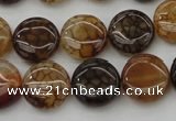 CAG1461 15.5 inches 15mm flat round dragon veins agate beads