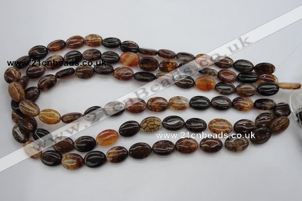 CAG1463 15.5 inches 10*14mm oval dragon veins agate beads