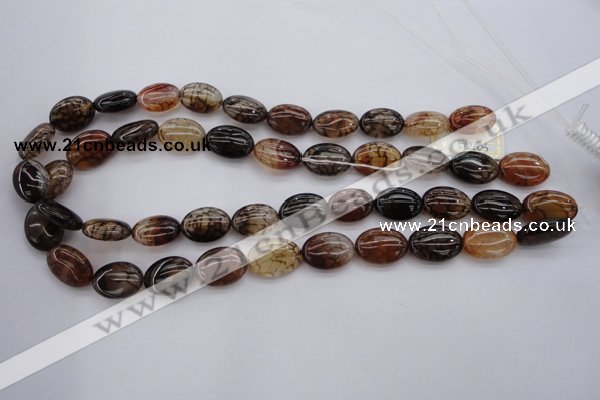 CAG1465 15.5 inches 13*18mm oval dragon veins agate beads