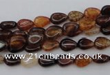 CAG1469 15.5 inches 6*8mm flat teardrop dragon veins agate beads