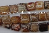 CAG1471 15.5 inches 10*10mm square dragon veins agate beads