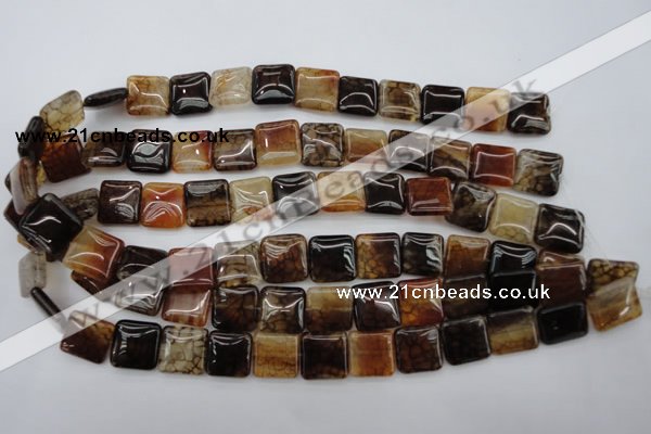 CAG1472 15.5 inches 15*15mm square dragon veins agate beads