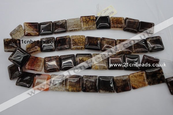 CAG1474 15.5 inches 20*20mm square dragon veins agate beads