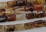 CAG1478 15.5 inches 8*12mm rectangle dragon veins agate beads