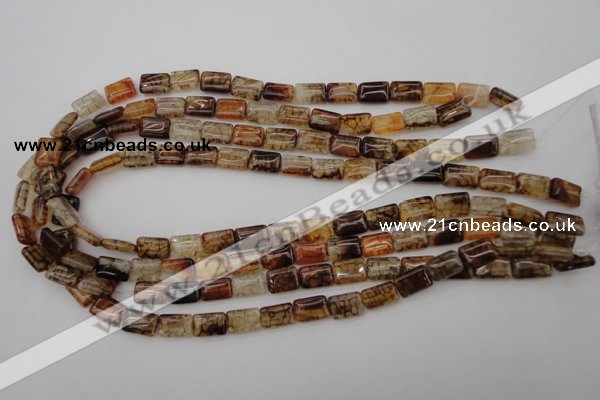 CAG1478 15.5 inches 8*12mm rectangle dragon veins agate beads