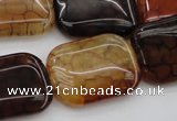 CAG1483 15.5 inches 18*25mm rectangle dragon veins agate beads