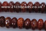 CAG1493 15.5 inches 8*16mm faceted rondelle natural fire agate beads