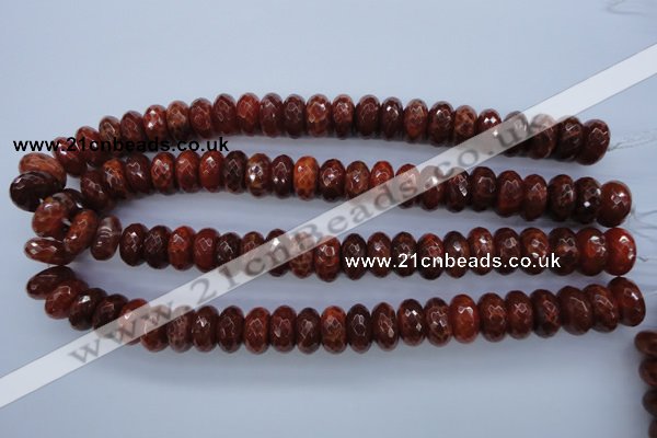 CAG1493 15.5 inches 8*16mm faceted rondelle natural fire agate beads