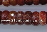 CAG1494 15.5 inches 9*18mm faceted rondelle natural fire agate beads