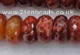 CAG1495 15.5 inches 10*20mm faceted rondelle natural fire agate beads