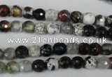 CAG1503 15.5 inches 6mm faceted round fire crackle agate beads