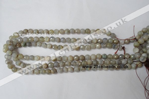 CAG1505 15.5 inches 8mm faceted round fire crackle agate beads