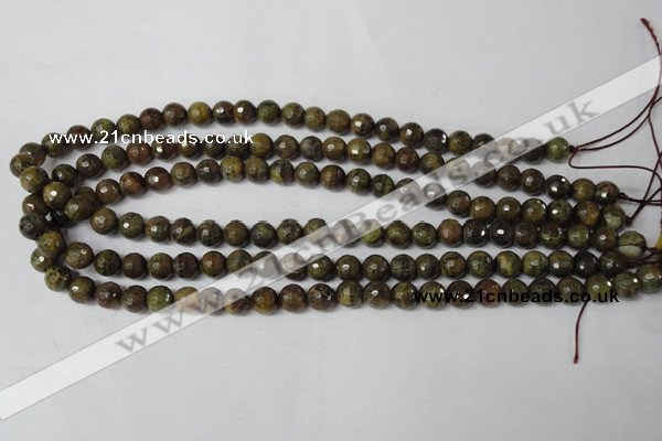 CAG1506 15.5 inches 8mm faceted round fire crackle agate beads