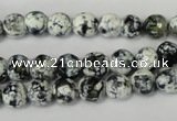 CAG1507 15.5 inches 8mm faceted round fire crackle agate beads