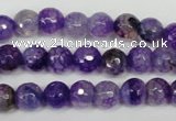 CAG1512 15.5 inches 8mm faceted round fire crackle agate beads