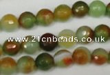 CAG1513 15.5 inches 8mm faceted round fire crackle agate beads