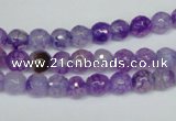 CAG1514 15.5 inches 8mm faceted round fire crackle agate beads