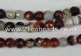 CAG1515 15.5 inches 8mm faceted round fire crackle agate beads