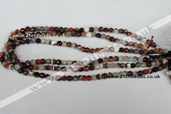 CAG1515 15.5 inches 8mm faceted round fire crackle agate beads