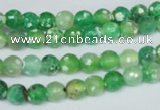 CAG1516 15.5 inches 8mm faceted round fire crackle agate beads