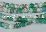 CAG1517 15.5 inches 8mm faceted round fire crackle agate beads