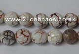 CAG1520 15.5 inches 10mm faceted round fire crackle agate beads