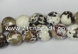 CAG1522 15.5 inches 10mm faceted round fire crackle agate beads