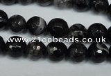 CAG1524 15.5 inches 10mm faceted round fire crackle agate beads