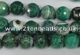 CAG1527 15.5 inches 10mm faceted round fire crackle agate beads