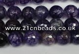 CAG1529 15.5 inches 10mm faceted round fire crackle agate beads