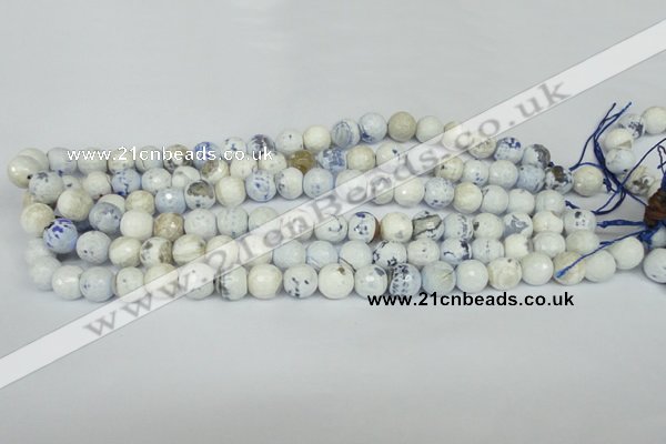 CAG1530 15.5 inches 10mm faceted round fire crackle agate beads