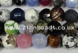 CAG1531 15.5 inches 10mm faceted round fire crackle agate beads