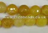 CAG1539 15.5 inches 12mm faceted round fire crackle agate beads