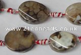 CAG1576 15.5 inches 15*20mm twisted oval fire crackle agate beads