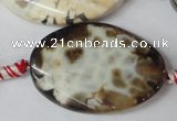 CAG1580 15.5 inches 25*35mm twisted oval fire crackle agate beads